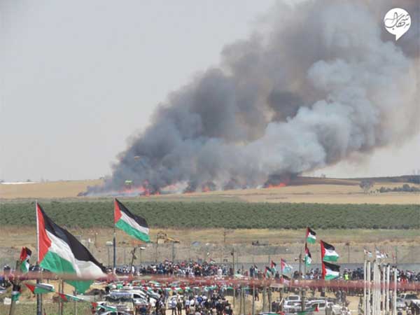 Brand auf israelischem Gebiet bei Ausschreitungen am Grenzzaun